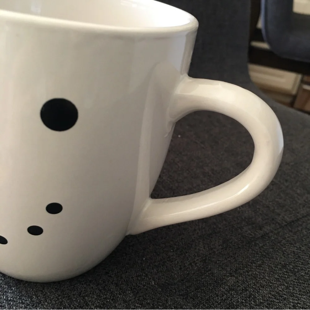 Snowman Face Mug, White, Black, Orange, 18oz